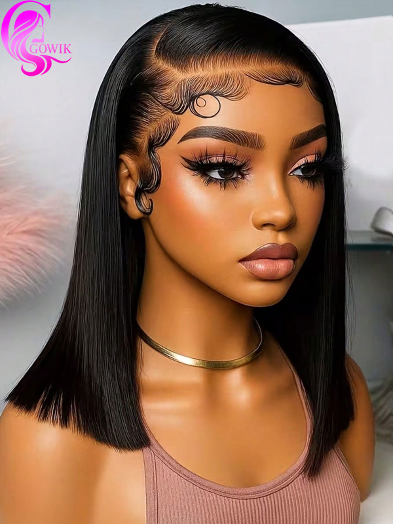 Pre Parted 13X4 Lace Front Bob Wig - Gowik 250% Dichtheid 13x4 Kant Frontal