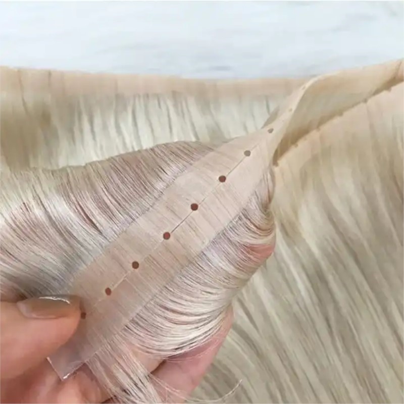 Invisible Tape In Extensions Real Hair - Onzichtbare Pu Inslag Haar Met Gat