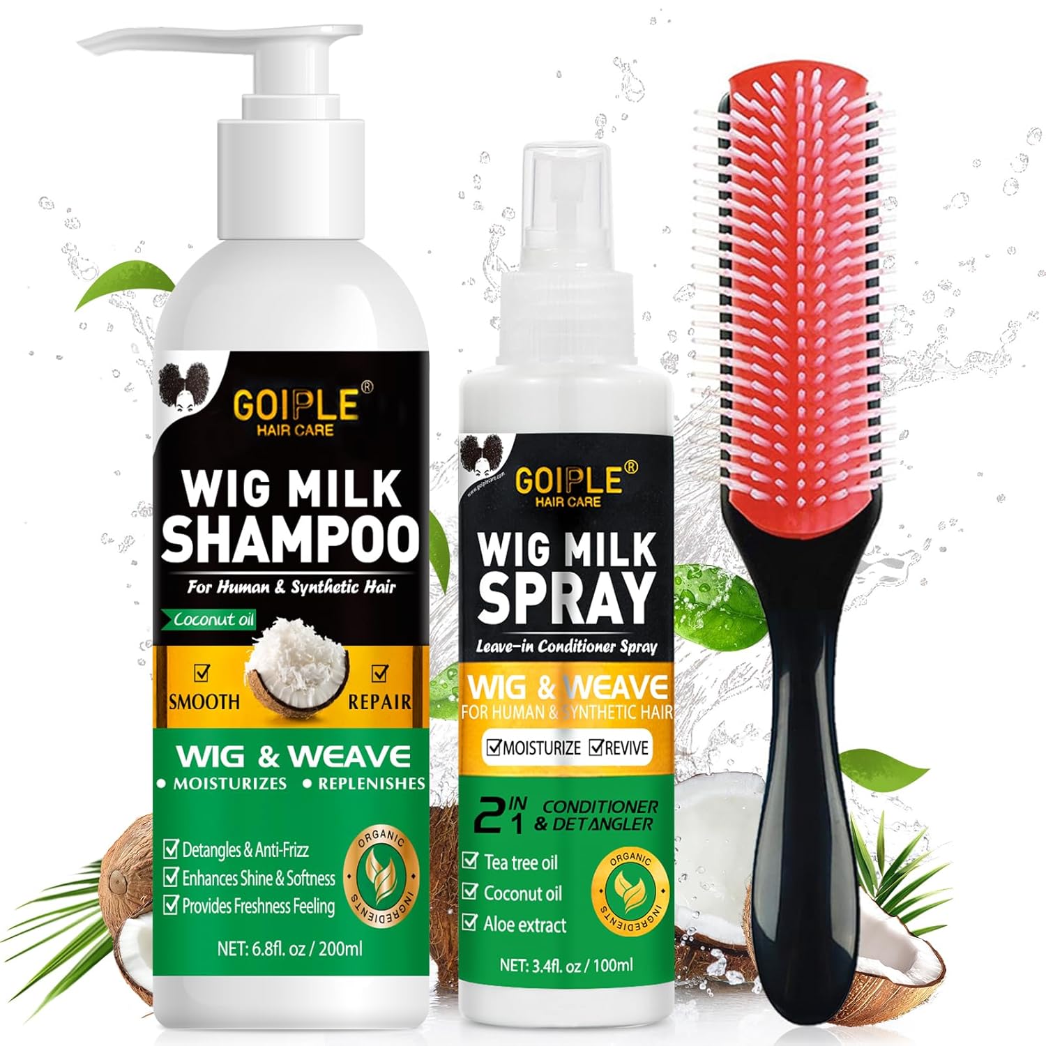 Synthetic Wigs - GOIPLE 3-in-1 Haarverzorgingsset met Shampoo, Conditioner