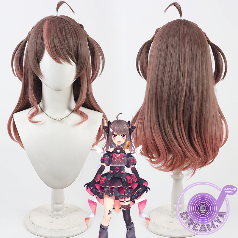 Synthetic Wigs - Natsuiro Matsuri Cosplay Pruik Vtuber Bruin