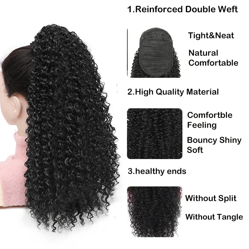 Lang Krullend Trekkoord Paarde - Drawstring Afro Curly Puff Ponytail recensie en prijs