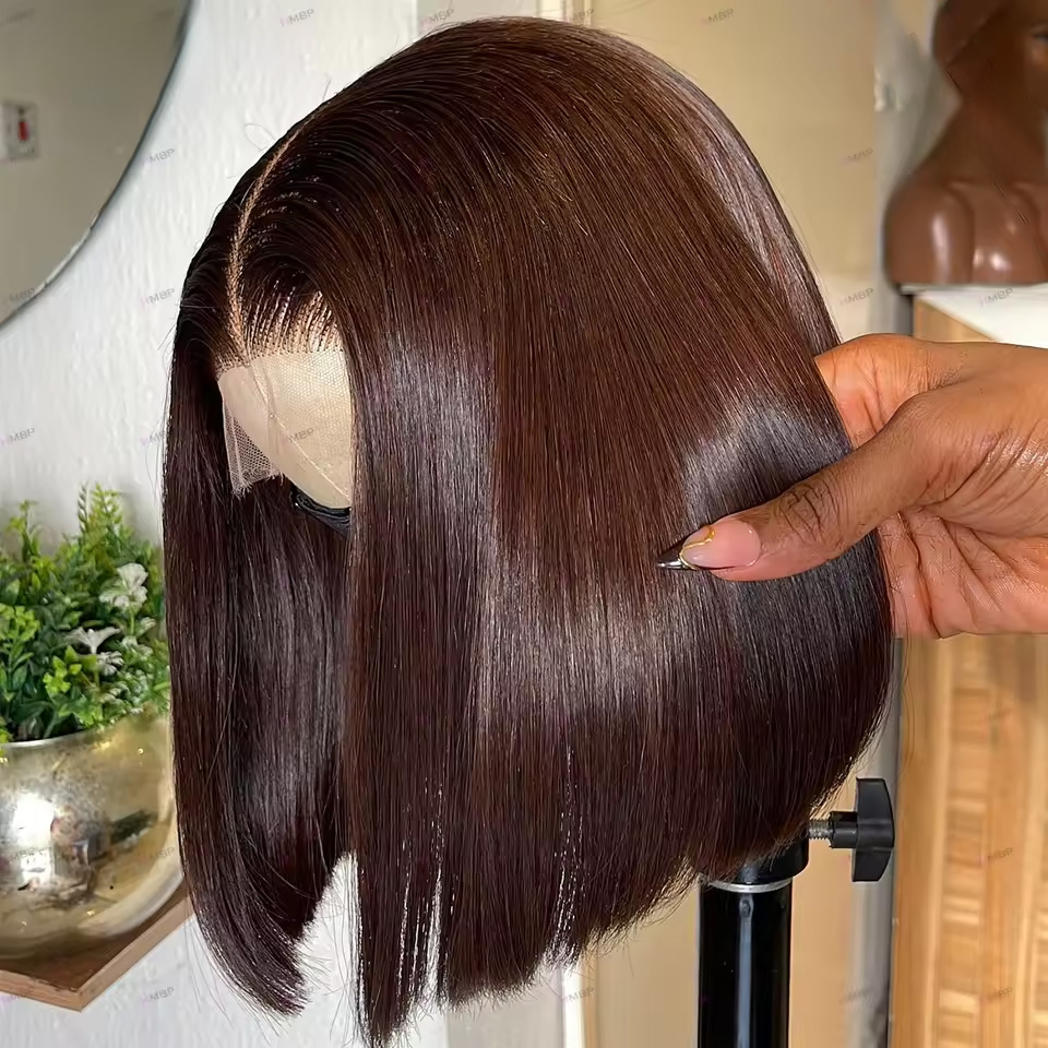 13X4 chocoladebruine rechte bo - Glueless Wear And Go Human Hair Wig recensie en prijs