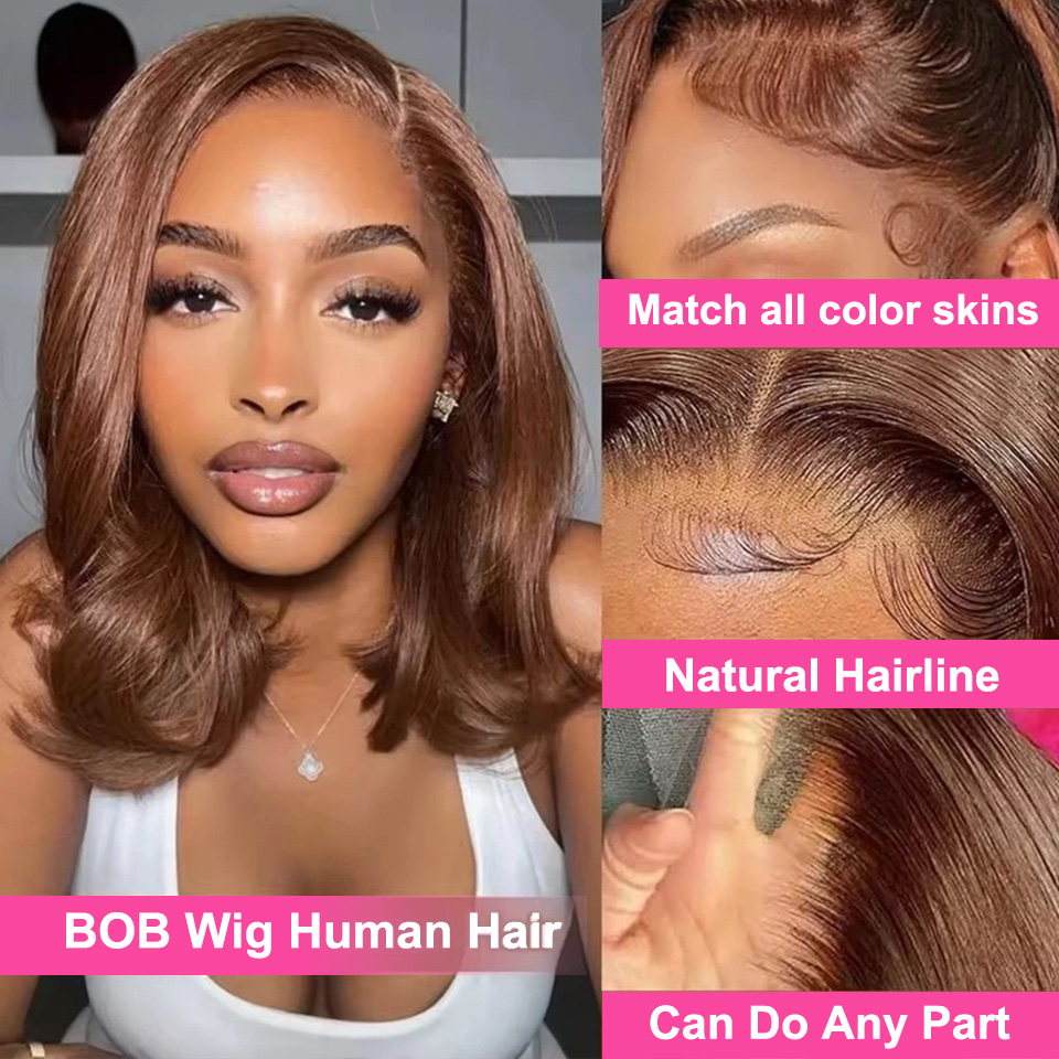 13X4 chocoladebruine rechte bo - Glueless Wear And Go Human Hair Wig recensie en prijs
