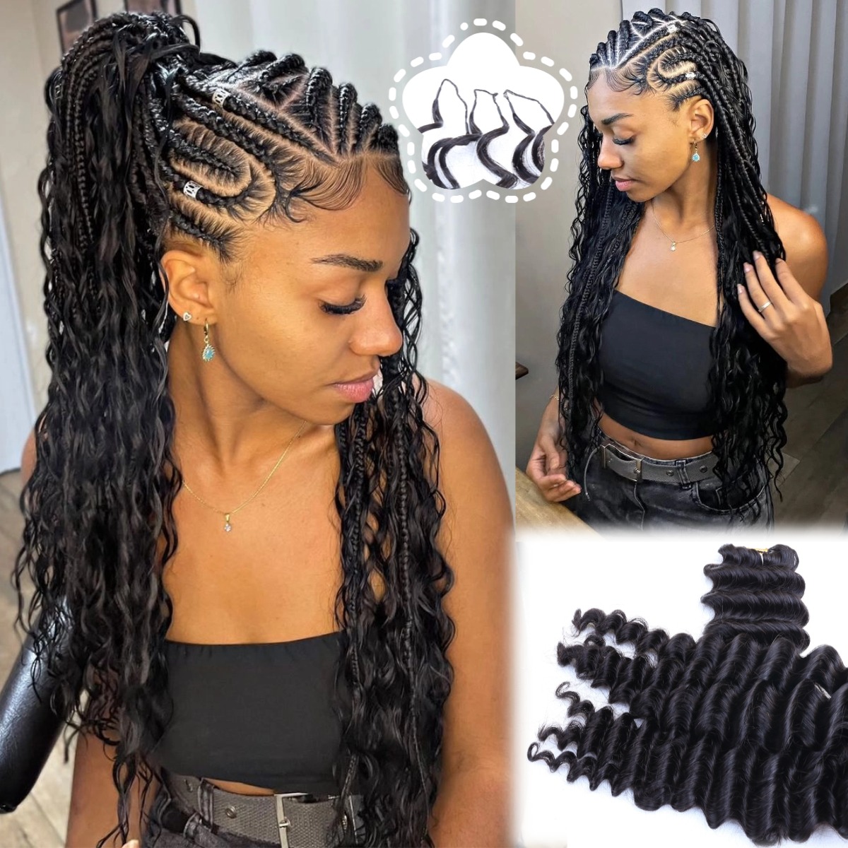 Natuurlijk zwart, diepgegolfd, - Hair Bundles recensie en prijs