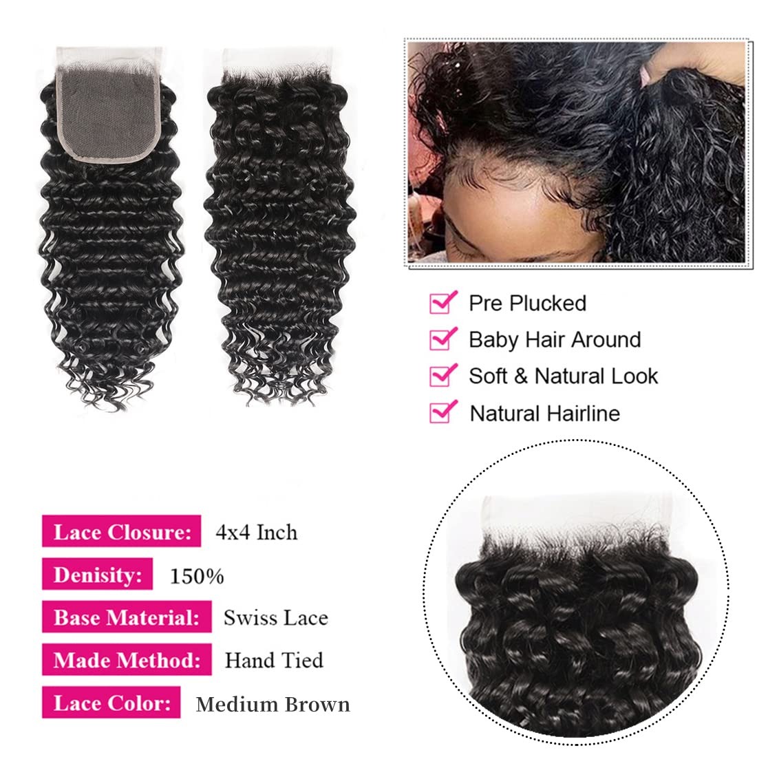30-32 inch Deep Wave natuurlij - Deep Wave 3 Bundles With Closure recensie en prijs