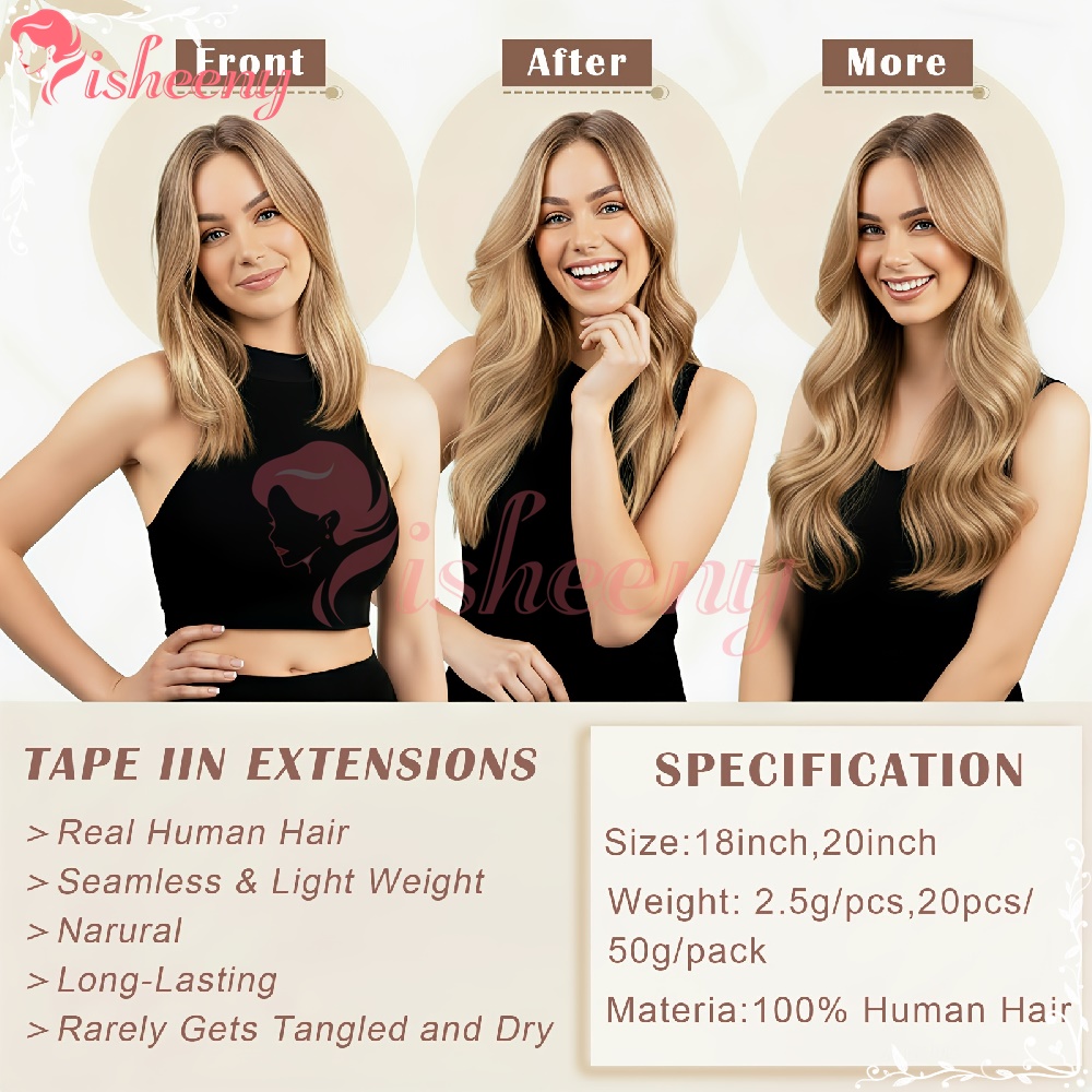 Isheeny Haarverlengingen met r - Invisible Tape In Extensions Real Hair recensie en prijs