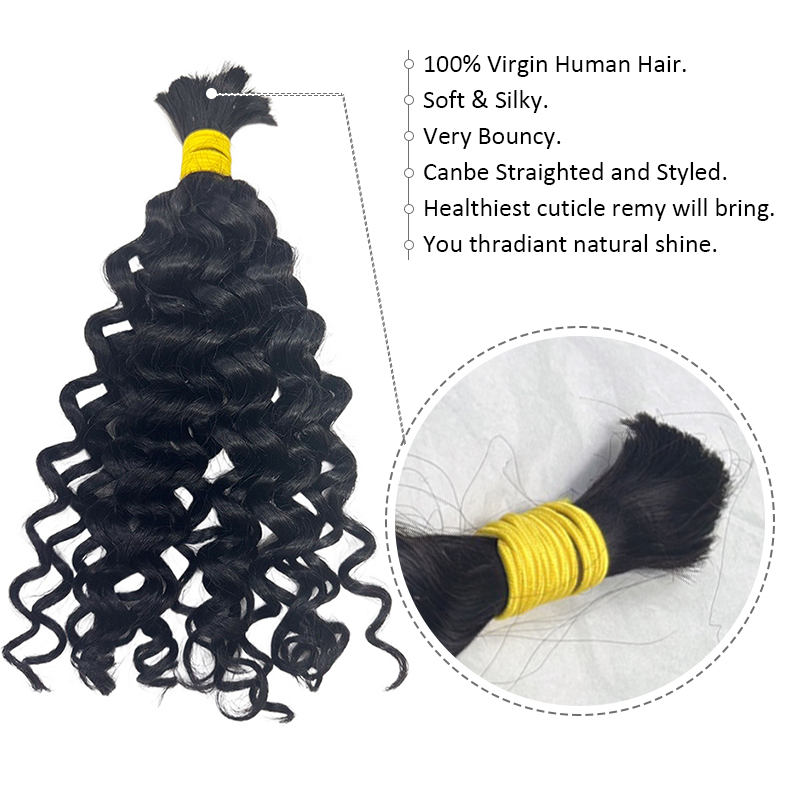 Mensenhaar voor boho vlechten, - Water Wave Bulk Human Hair For Braiding recensie en prijs