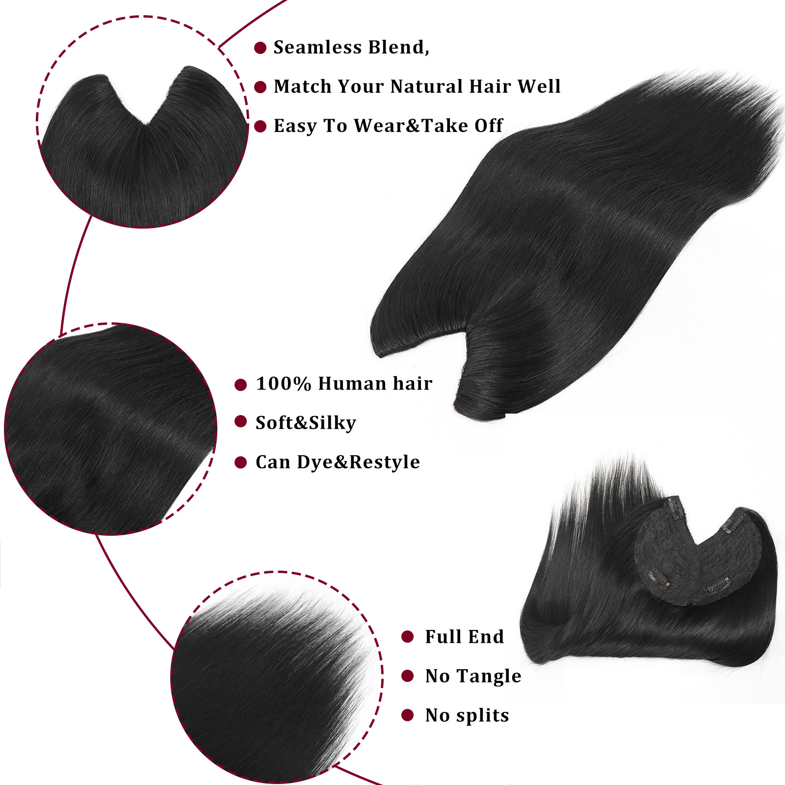 V-vormige clip-in haarverlengi - Seamless Clip In Hair Extensions Human Hair recensie en prijs