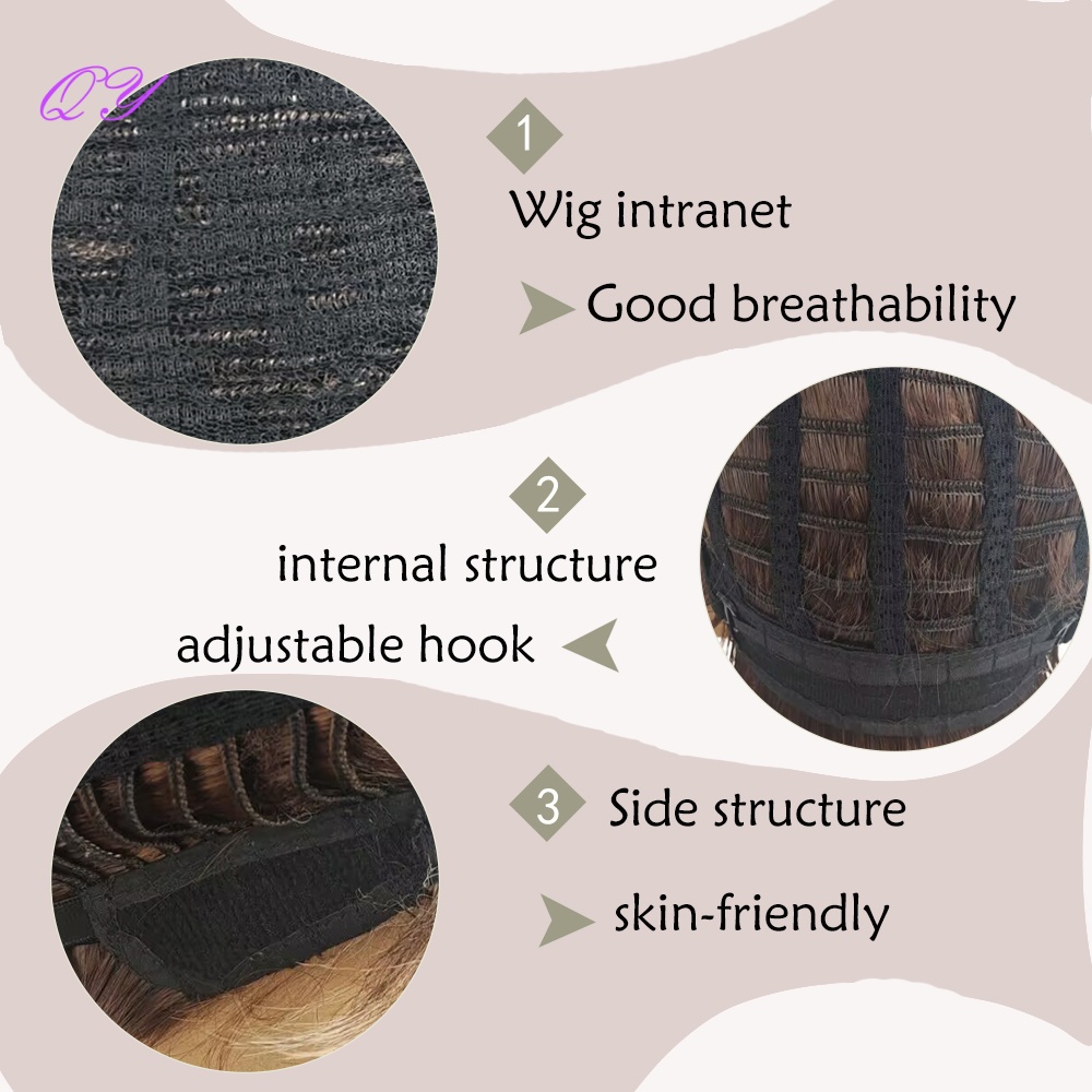 Synthetische korte bruine vlas - Synthetic Wigs recensie en prijs