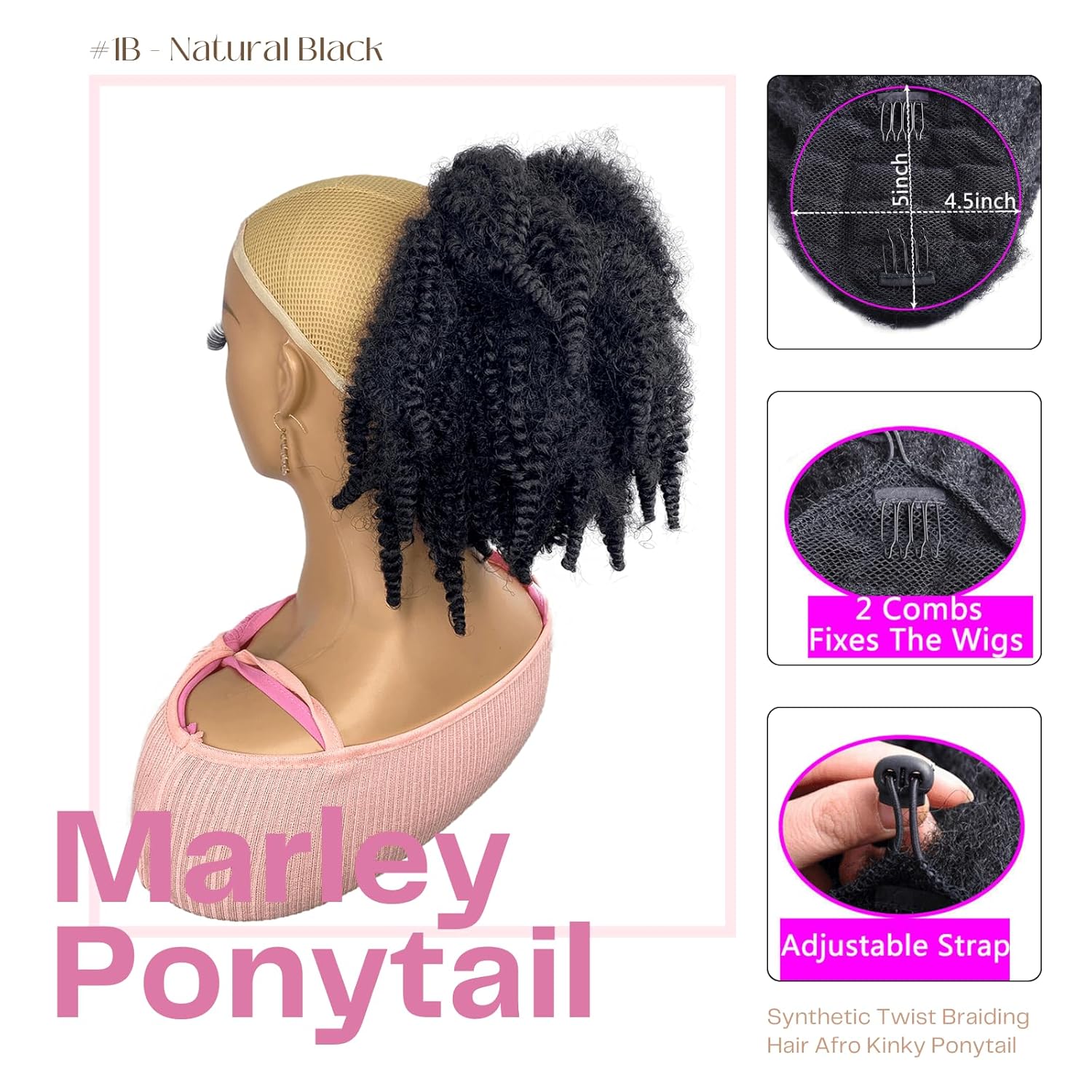 12 inch korte Marley haar draw - Drawstring Afro Curly Puff Ponytail recensie en prijs