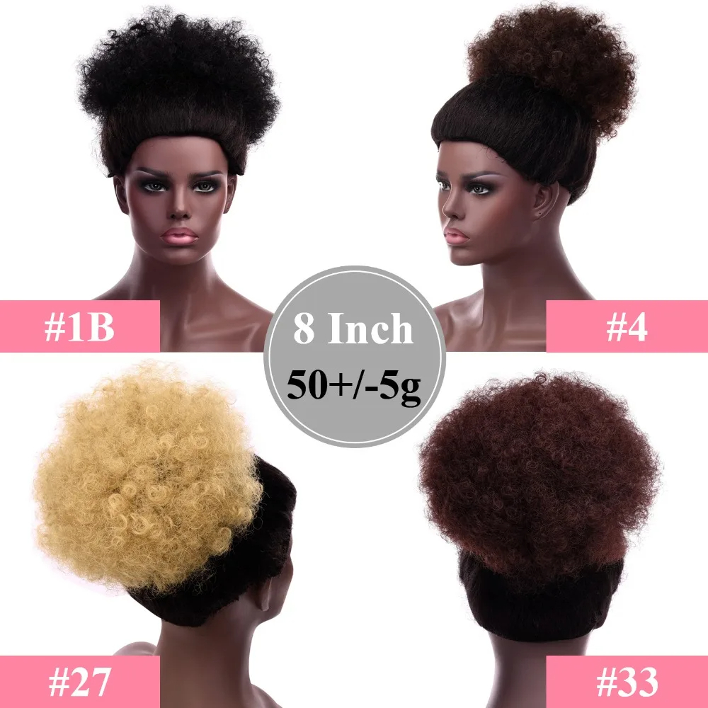 Afro Bladerdeeg Trekkoord Paar - Drawstring Afro Curly Puff Ponytail recensie en prijs