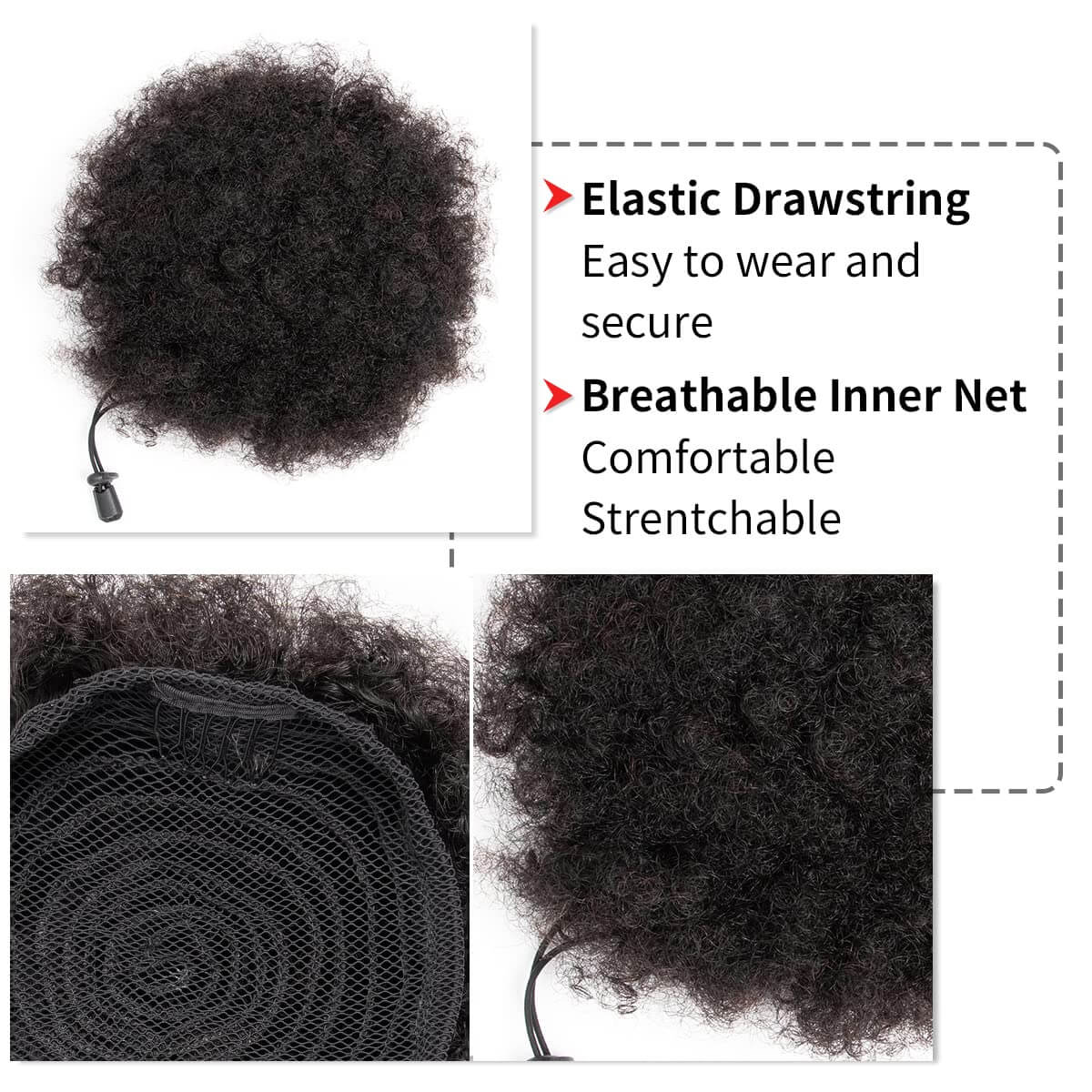 Afro Puff Synthetische paarden - Drawstring Afro Curly Puff Ponytail recensie en prijs