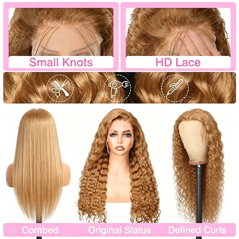 34 38 inch honingblonde pruik  - Hd Lace Frontal Wig Human Hair Pre Plucked recensie en prijs