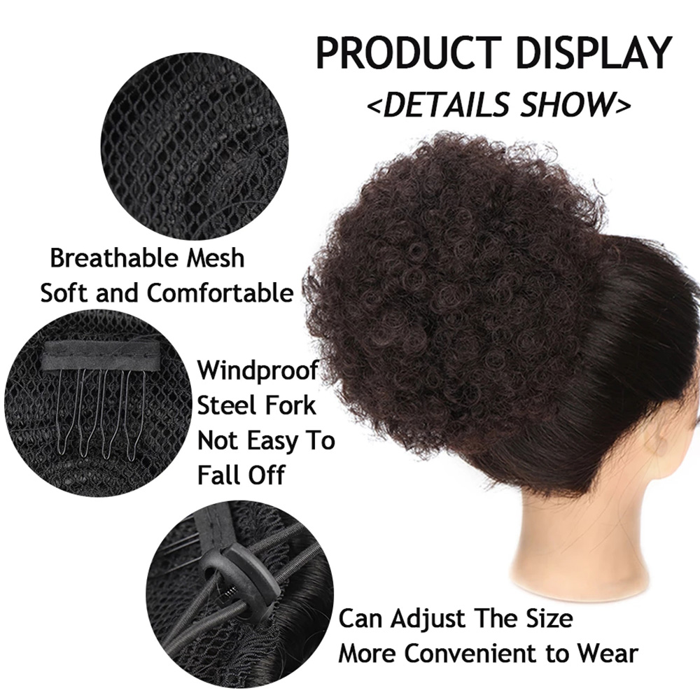 Synthetische 10 inch grote afr - Drawstring Afro Curly Puff Ponytail recensie en prijs