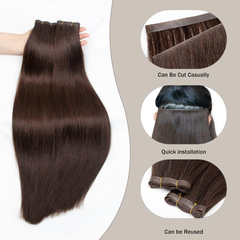Onzichtbare lange tape PU weft - Invisible Tape In Extensions Real Hair recensie en prijs